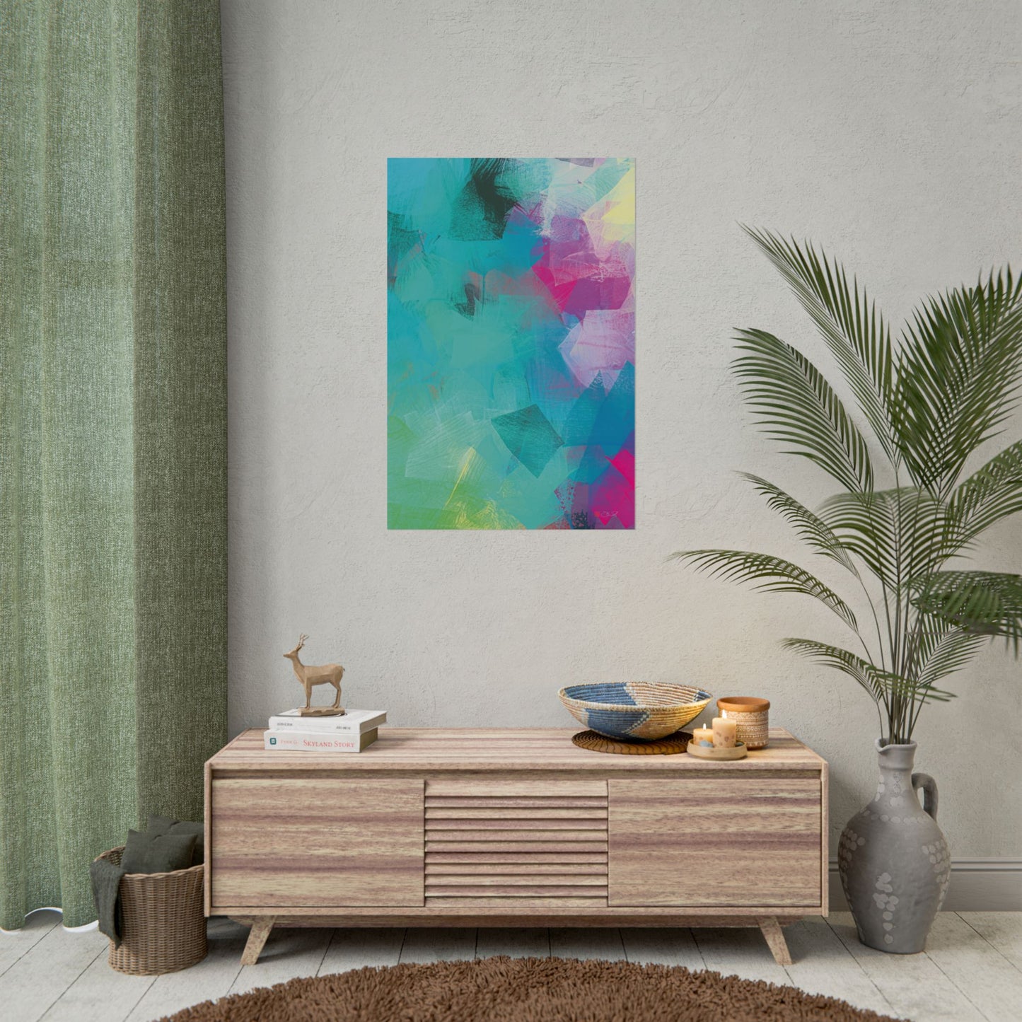 It's Raining Outside - Abstract Art Print Rolled Poster