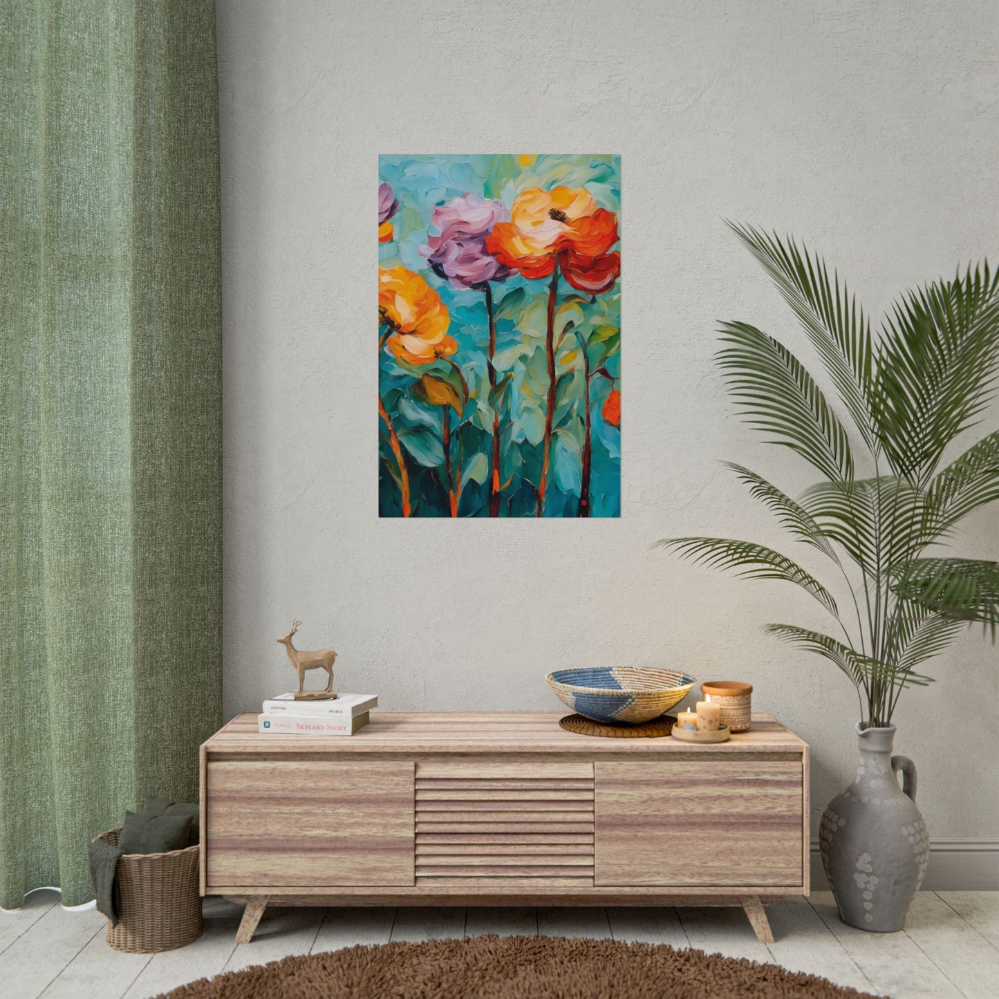 How does your garden grow? - Abstract Flowers Rolled Poster