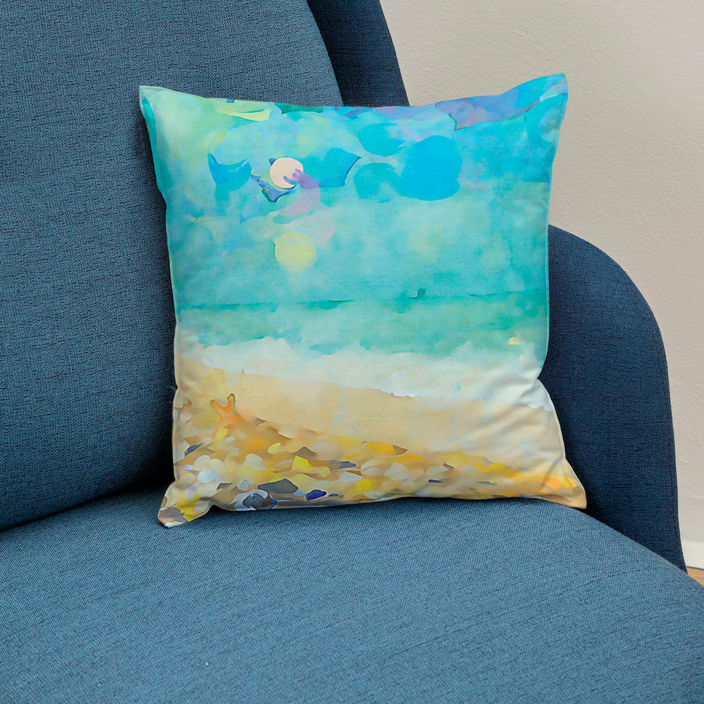 Beachcombing Spun Polyester Square Pillow - vrmediadecor.vrmedia.com.au