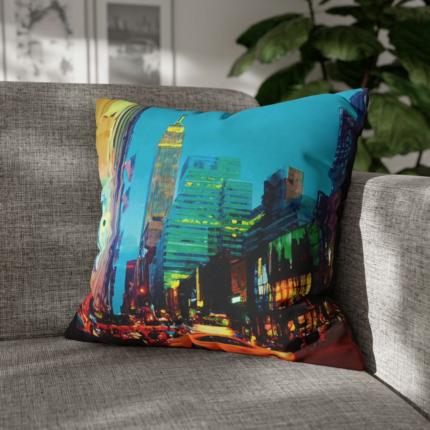Penn Station NYC Spun Polyester Square Pillow