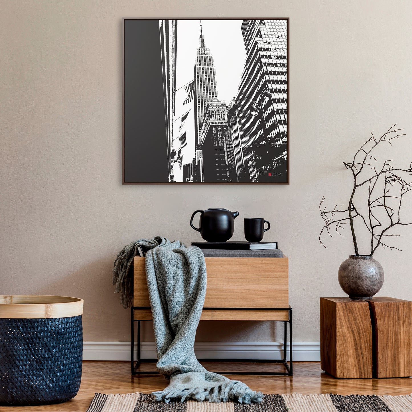 32x32" Framed Canvas: "Empire State Building New York"