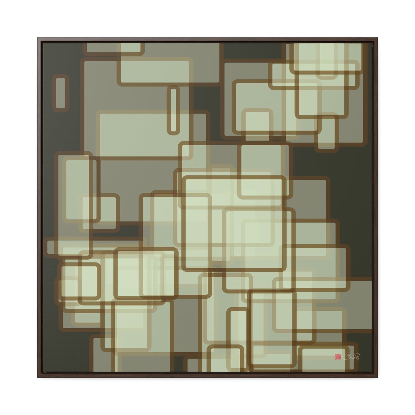 36x36" Framed Canvas Print: "Retro Metropolis" - vrmediadecor.vrmedia.com.au