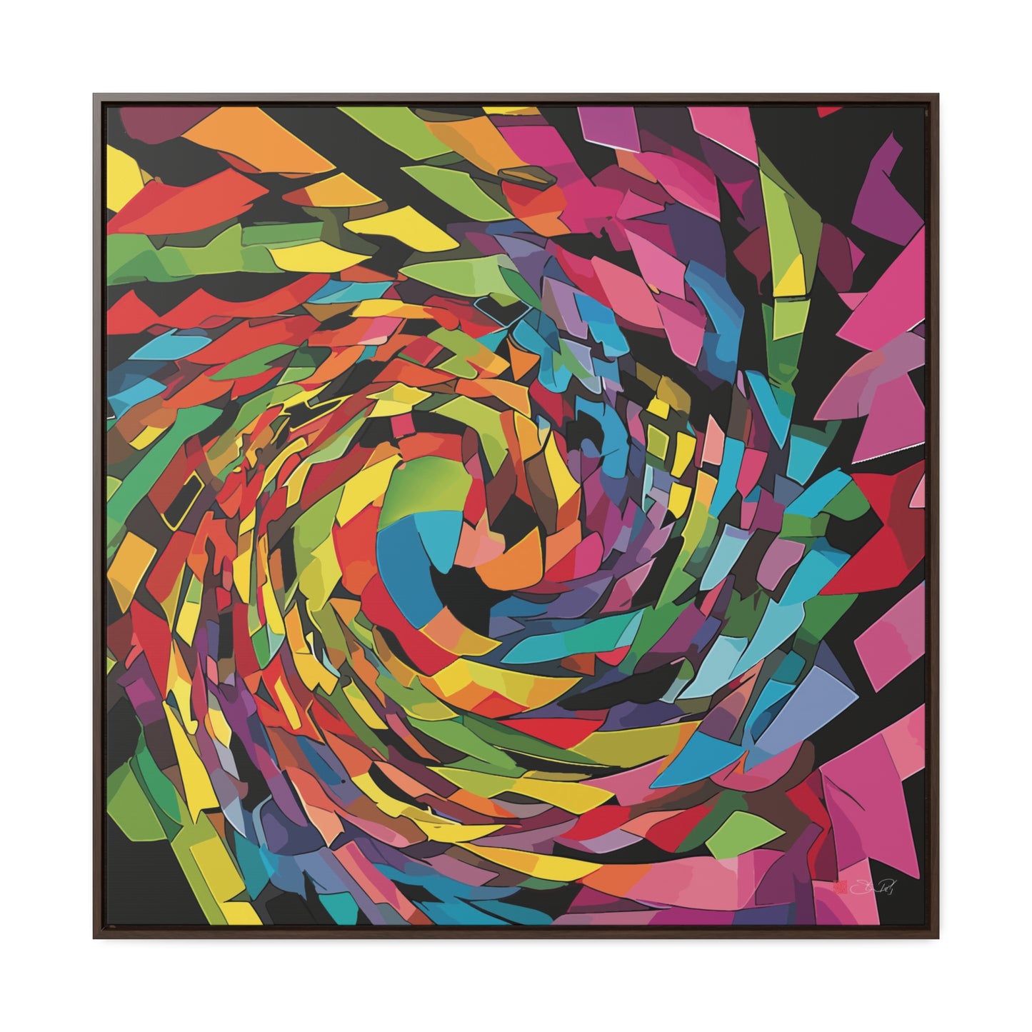 36x36" Framed Canvas Print: "Primary Wave" - vrmediadecor.vrmedia.com.au
