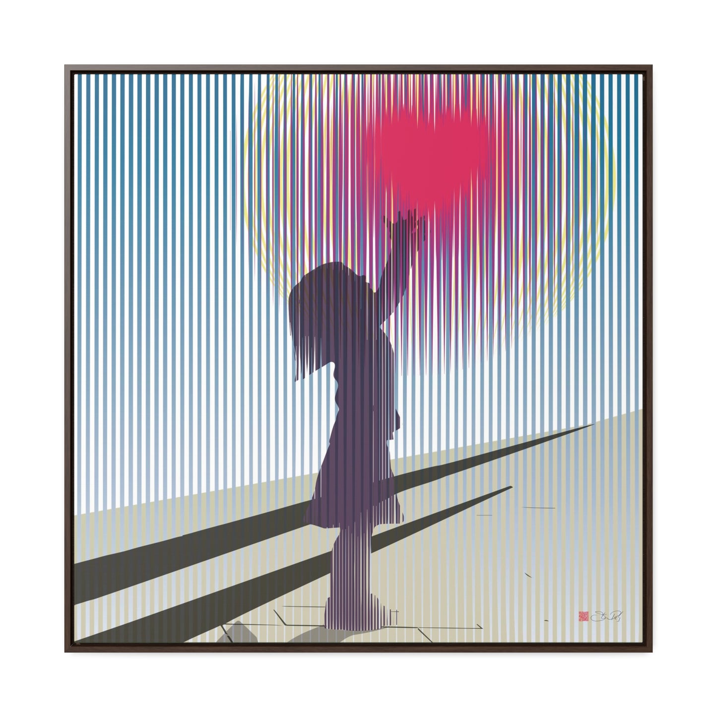 36x36" Framed Canvas Print: "Reach" - vrmediadecor.vrmedia.com.au