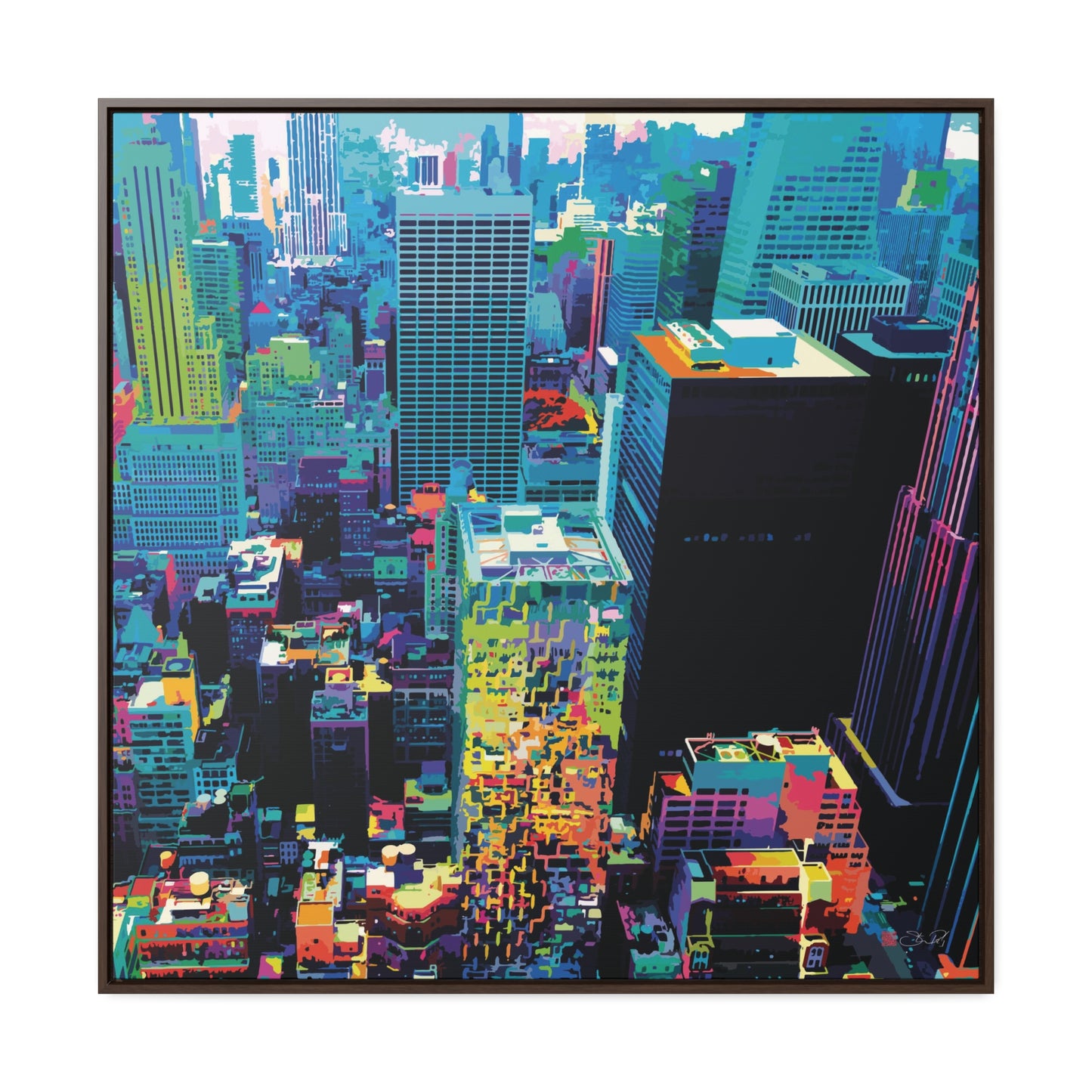 36x36" Framed Canvas Print: "Manhattan" - vrmediadecor.vrmedia.com.au