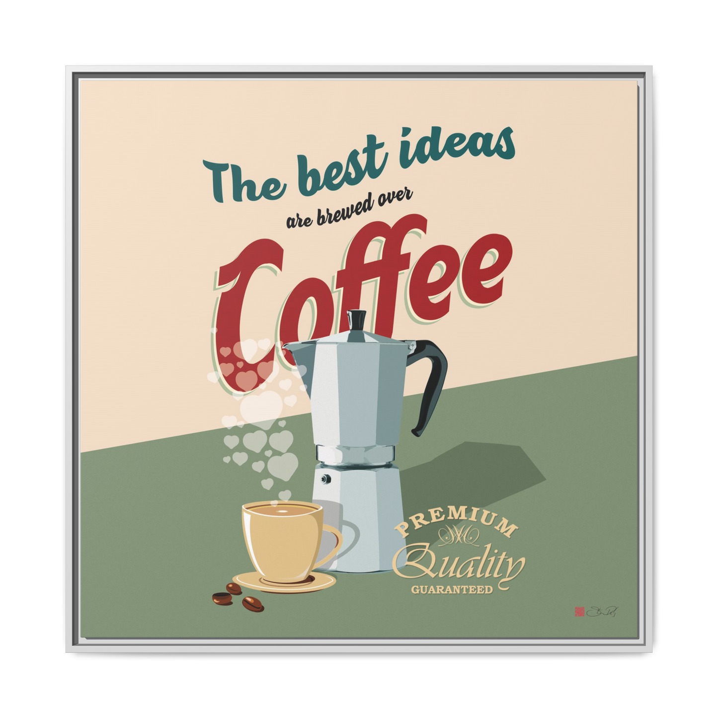 The best ideas are brewed over coffee - 36x36" Framed Canvas