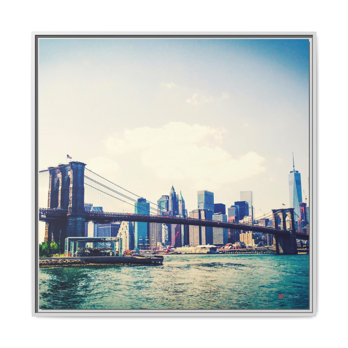 Long Island, Brooklyn, Colour - 36x36" Framed Canvas