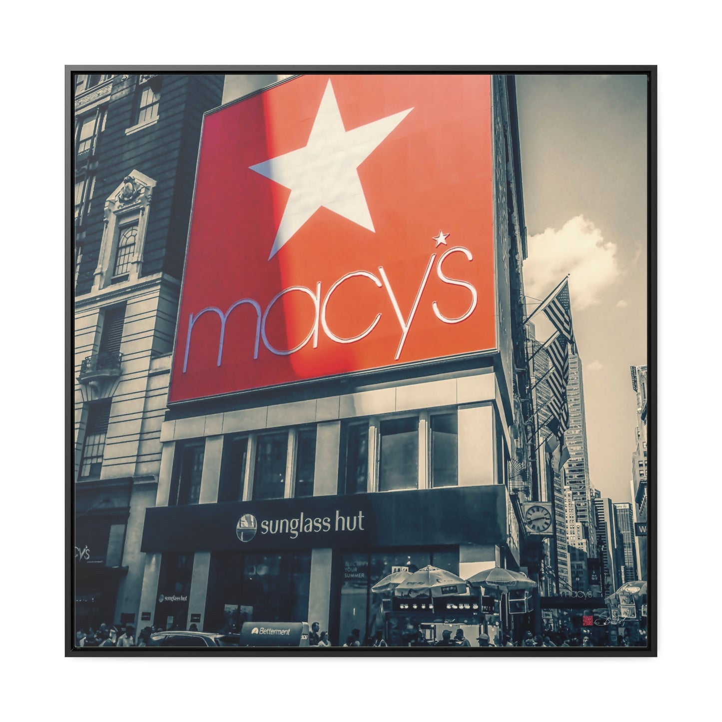 36x36" Framed Canvas Print: "Iconic Macy's Department Store New York" - vrmediadecor.vrmedia.com.au