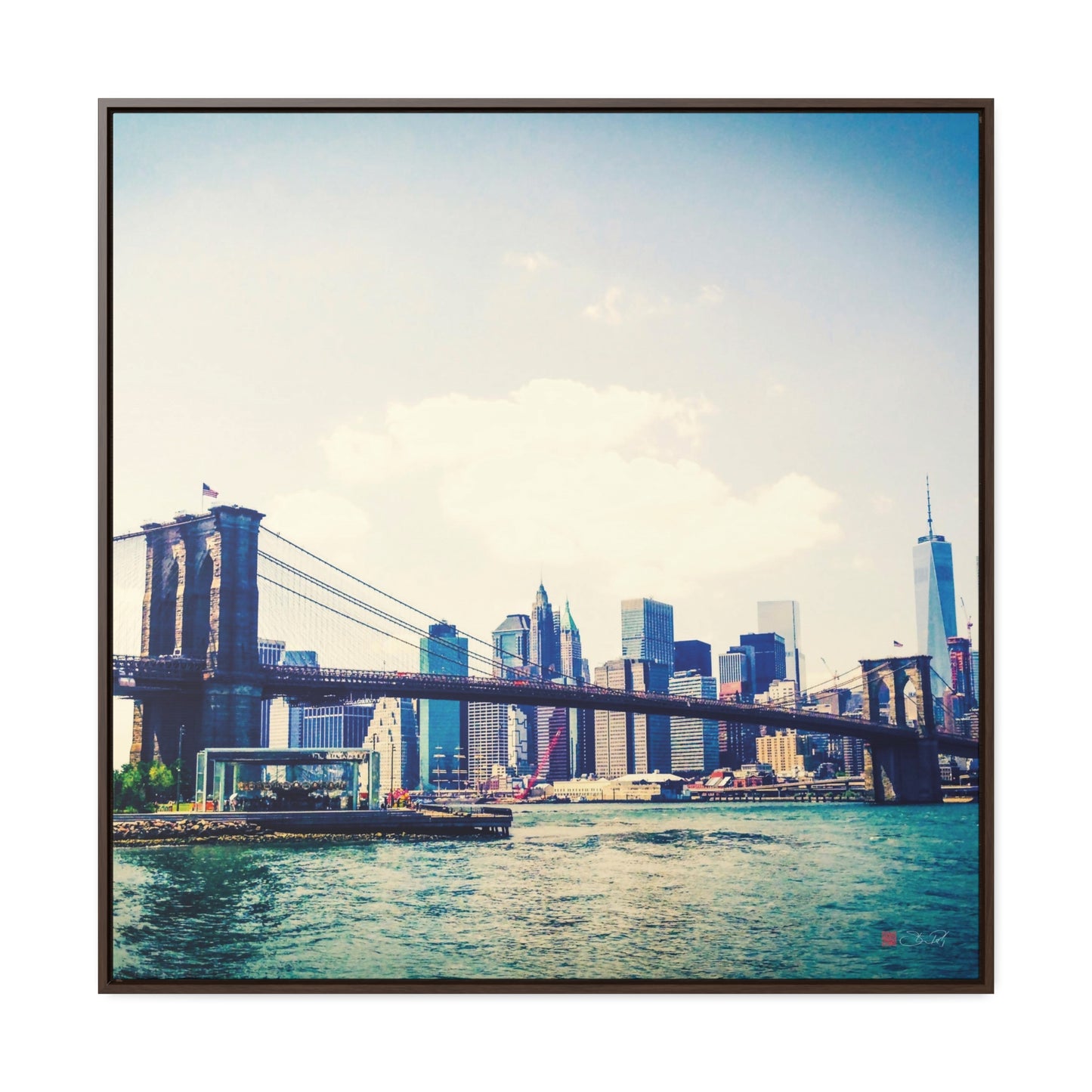 36x36" Framed Canvas Print: "Long Island, Brooklyn, Colour" - vrmediadecor.vrmedia.com.au