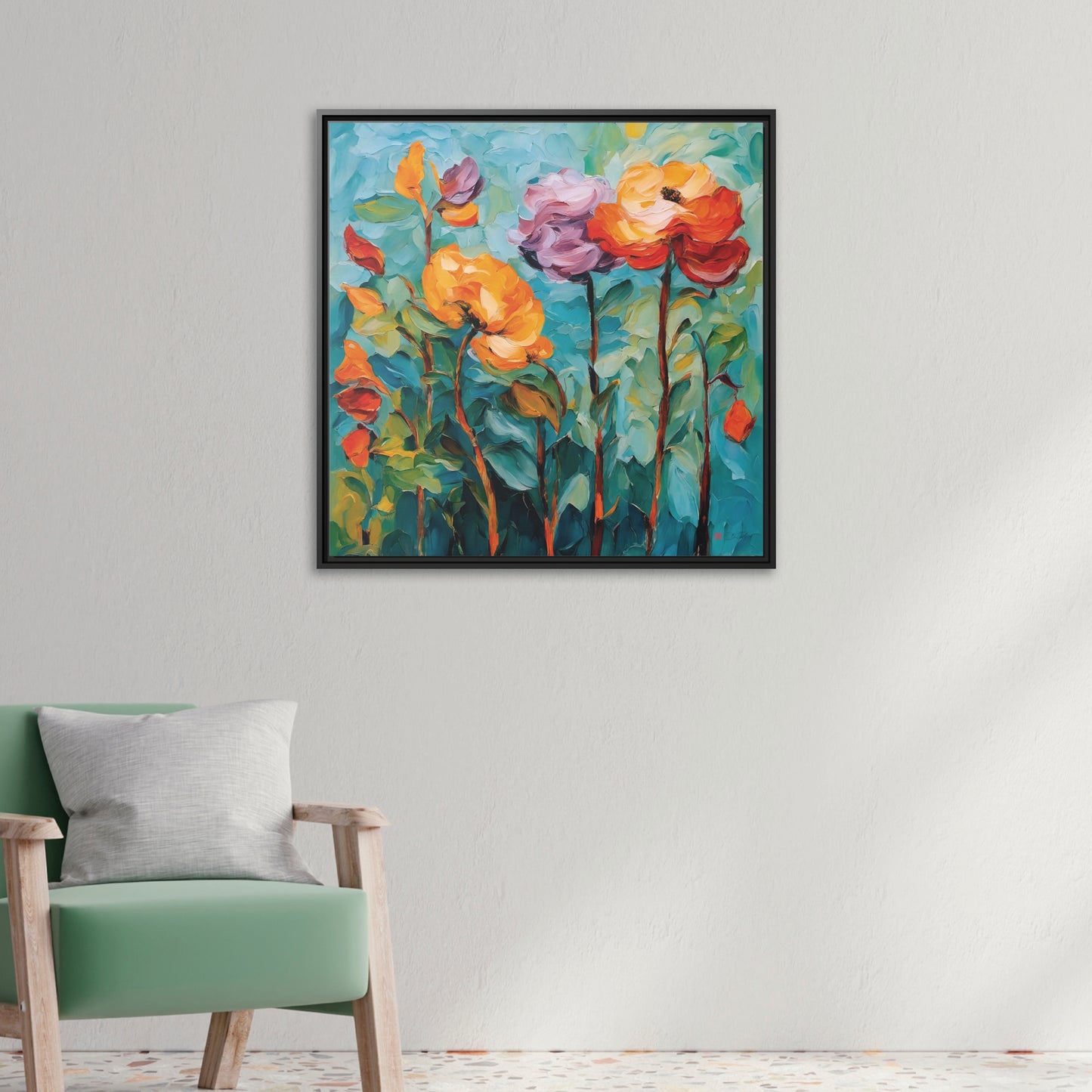 32x32" Framed Canvas: "How does your garden grow?"