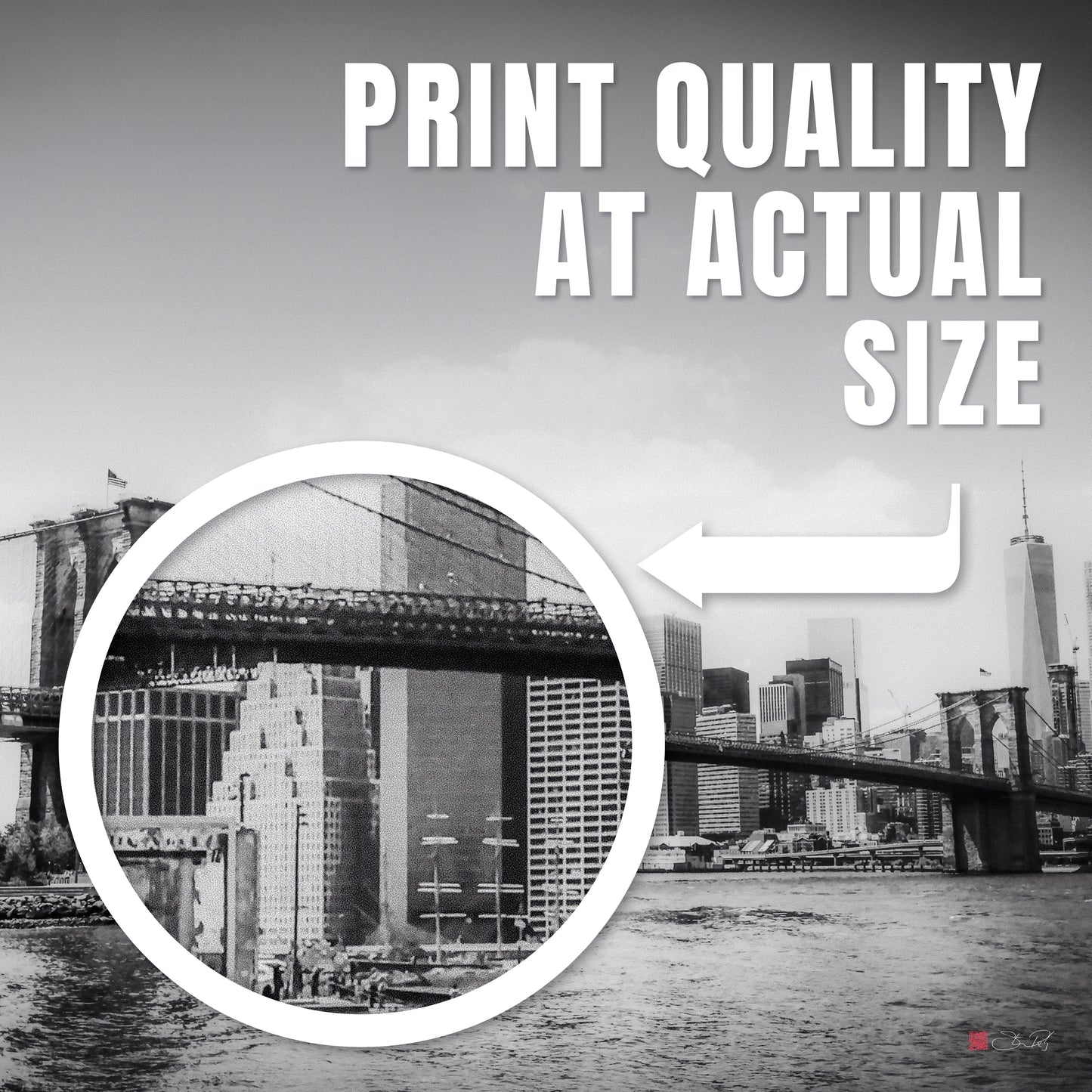 36x36" Framed Canvas Print: "Long Island, Brooklyn, BW" - vrmediadecor.vrmedia.com.au