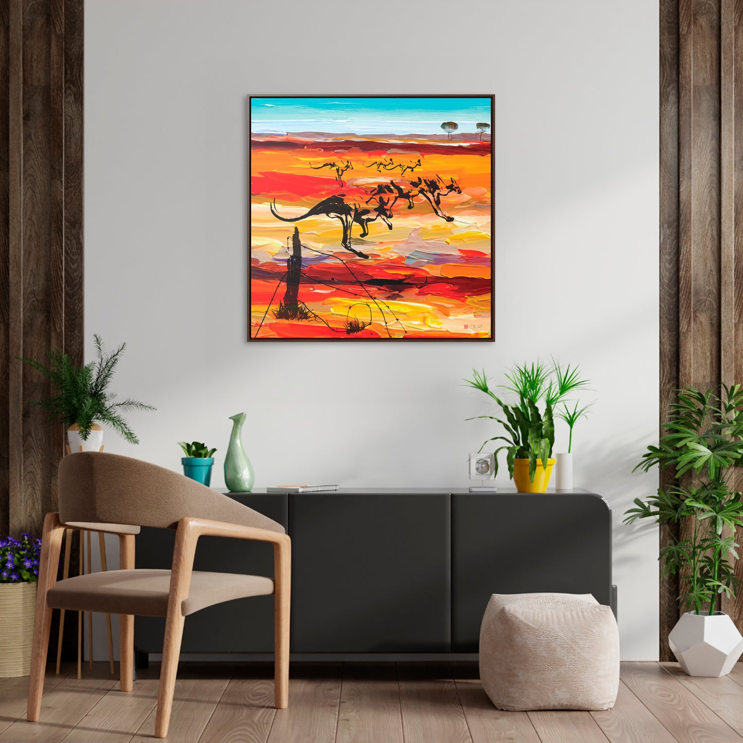 36x36" Framed Canvas Print: "Mob" - vrmediadecor.vrmedia.com.au