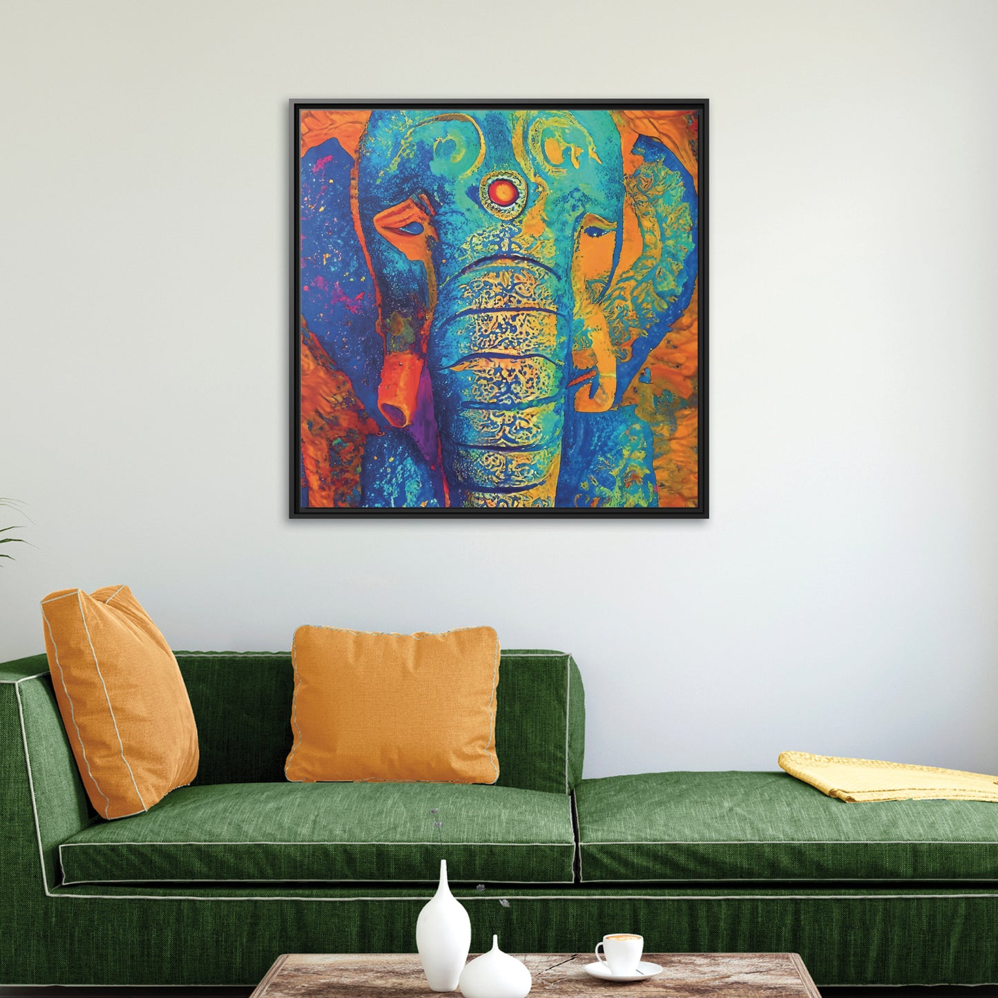 32x32" Framed Canvas: "Mystic Mourning"