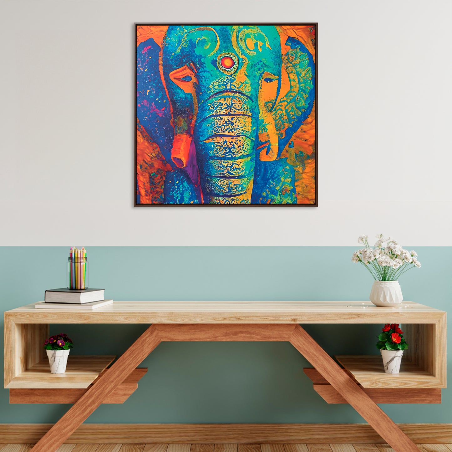 32x32" Framed Canvas: "Mystic Mourning"