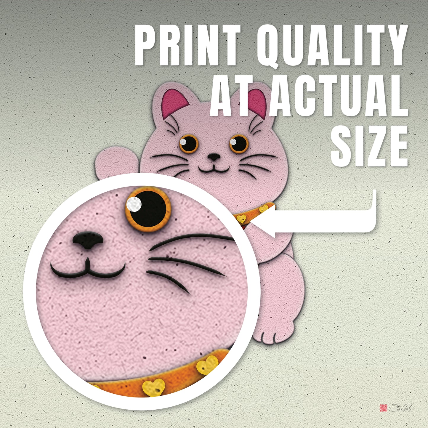 Pink Maneki-Neko Spreading Love and Romance - Framed Print - vrmediadecor.vrmedia.com.au