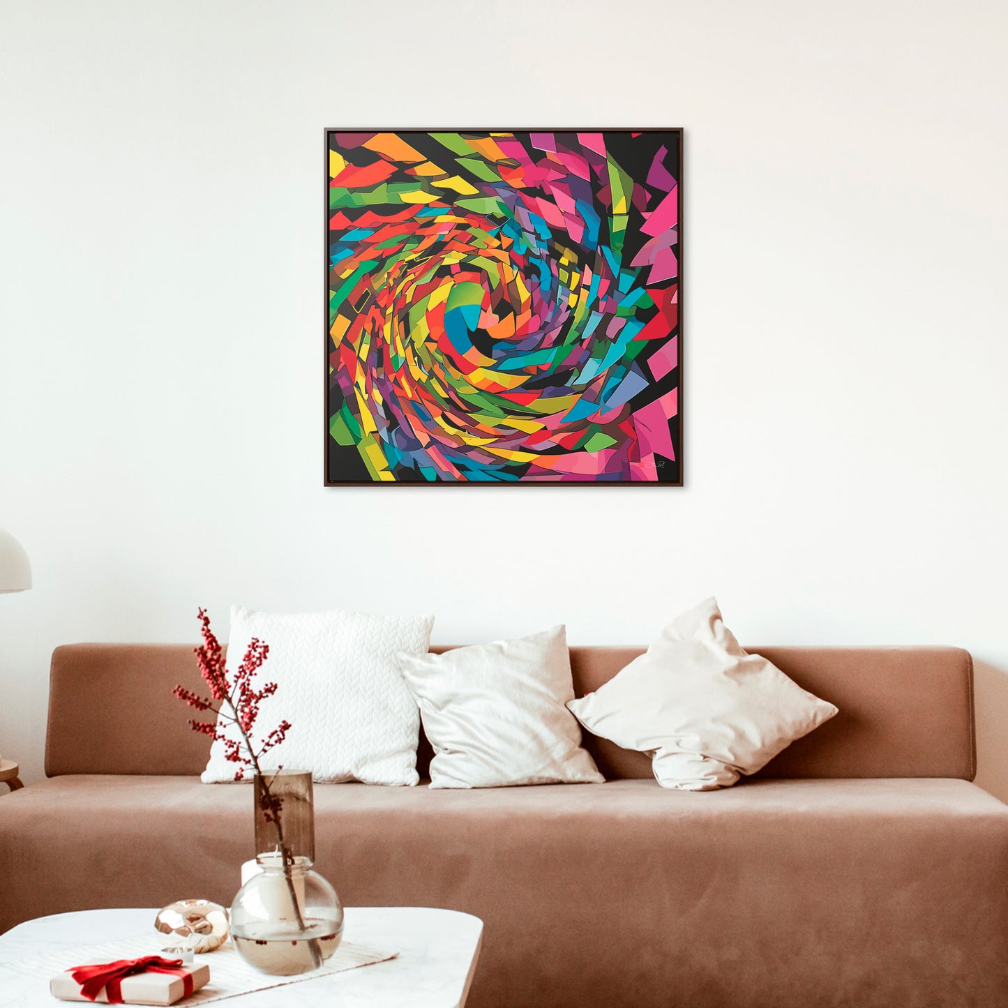 32x32" Framed Canvas: "Primary Wave"