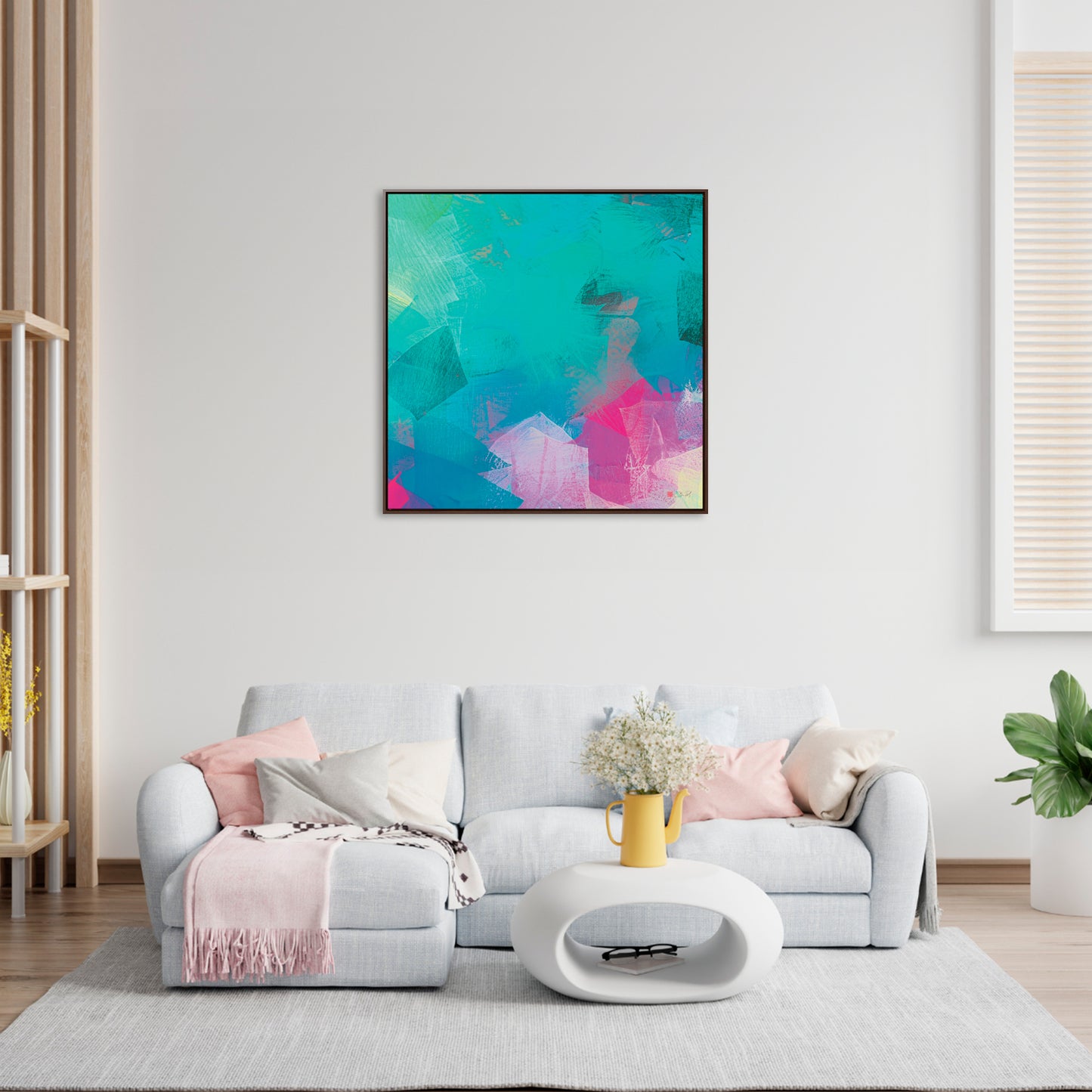 36x36" Framed Canvas Print: "It's Raining Outside" - vrmediadecor.vrmedia.com.au