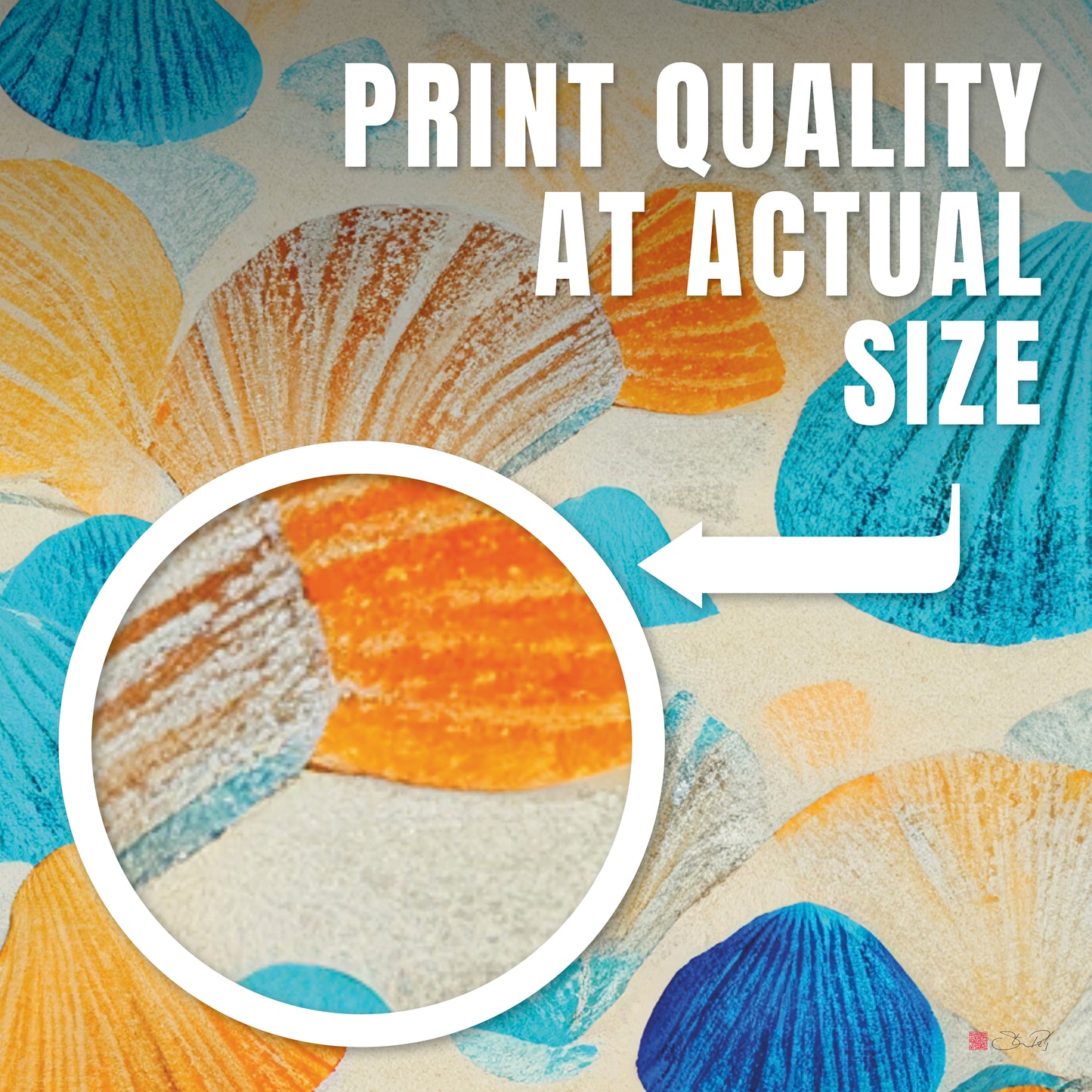 Collecting Shells - Abstract Art Print Rolled Poster
