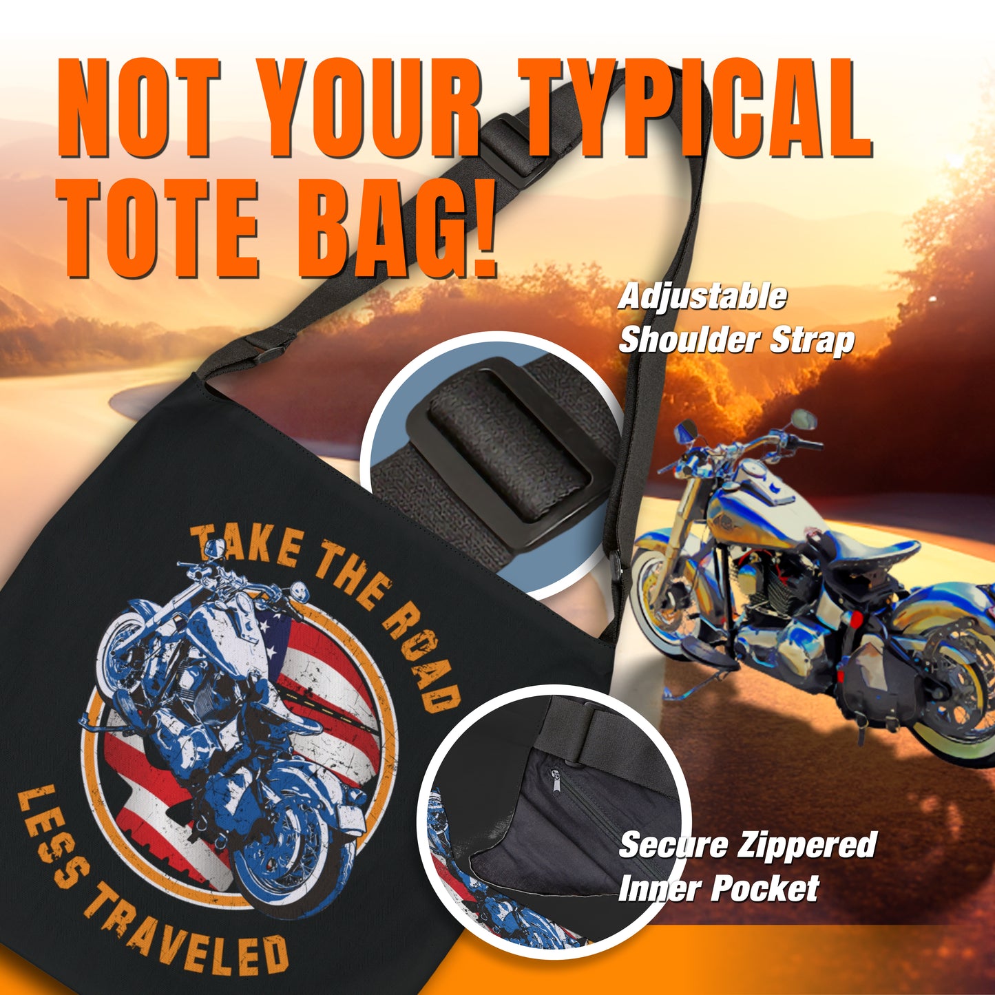 Take the Road Less Traveled Adjustable Tote Bag