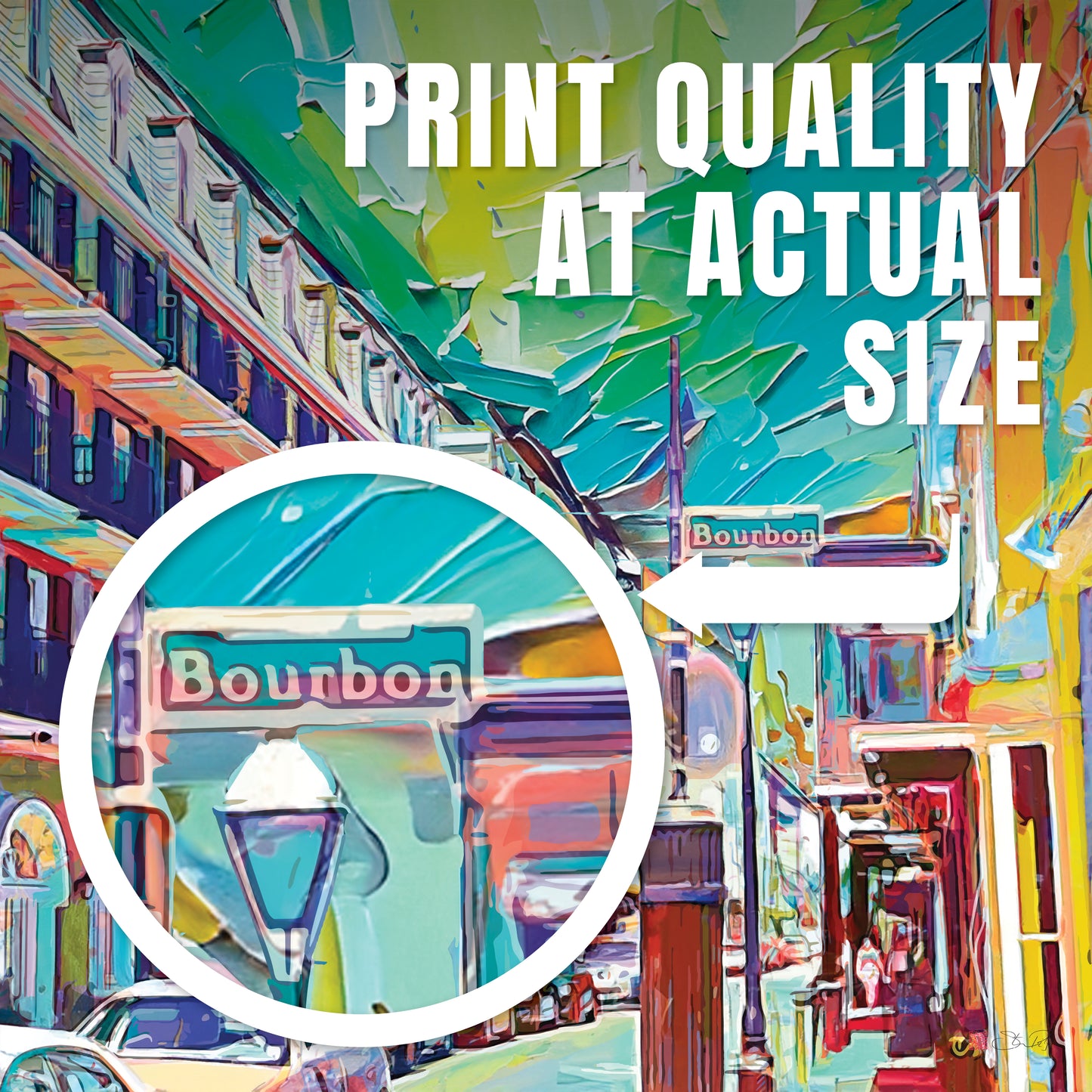 32x32" Framed Canvas: "The French Quarter"