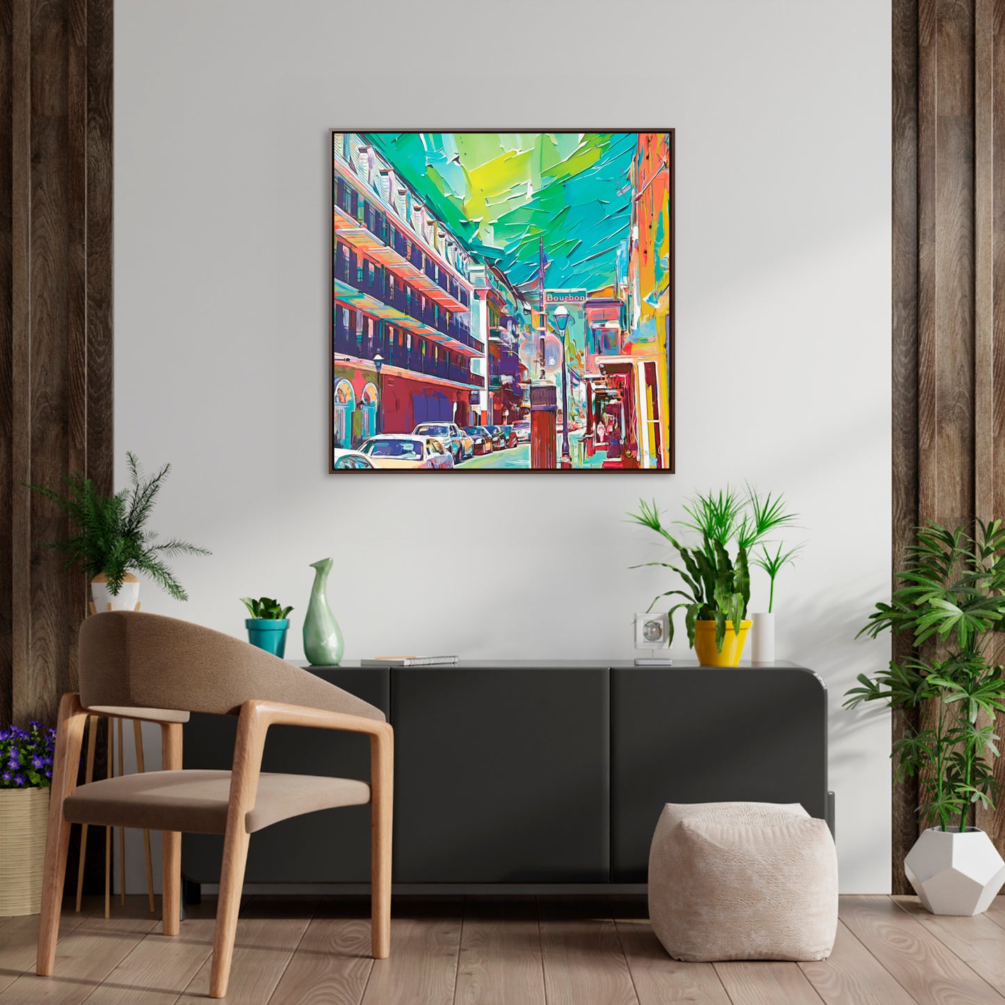 32x32" Framed Canvas: "The French Quarter"