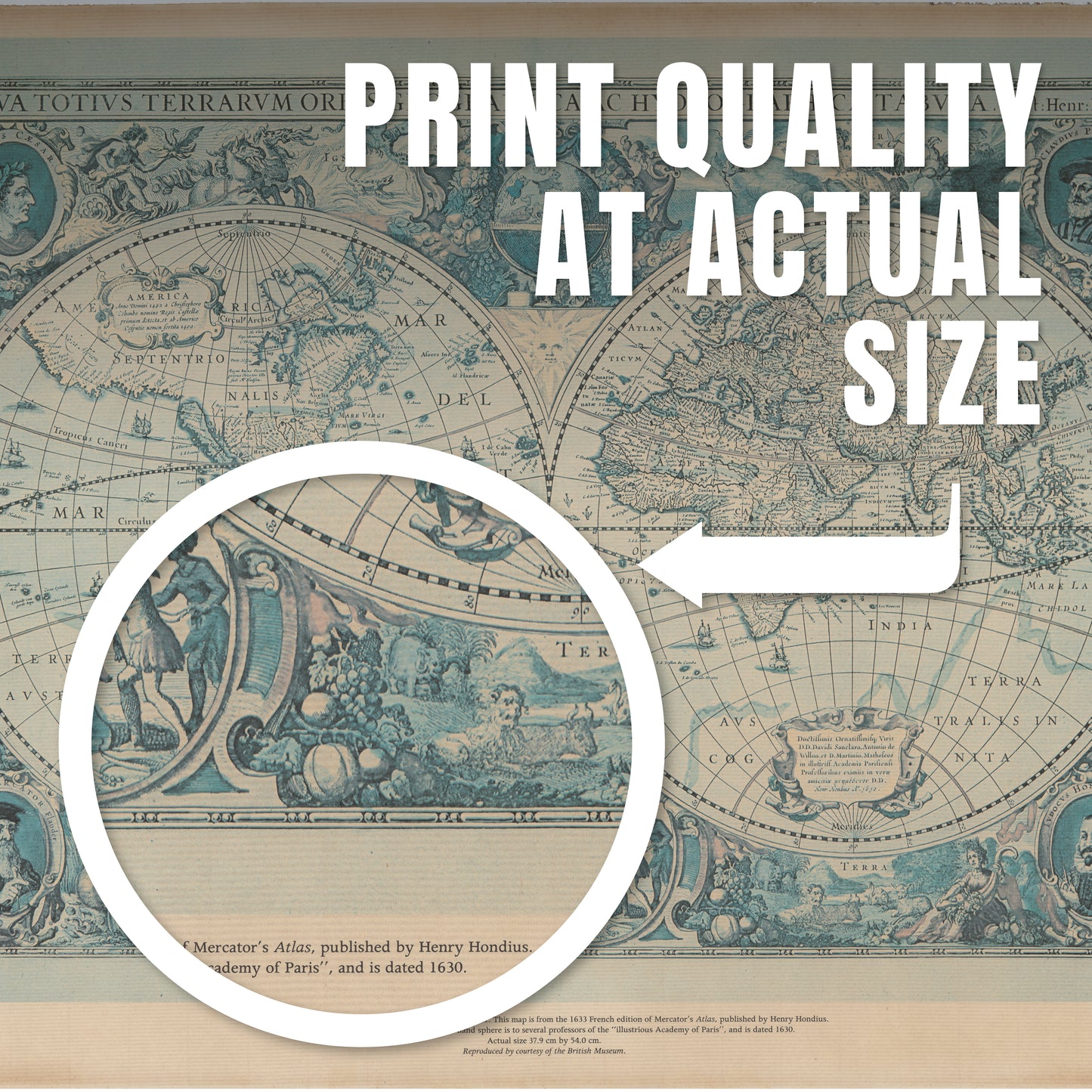 Mercator's Atlas French edition 1633 - Framed Print - vrmediadecor.vrmedia.com.au