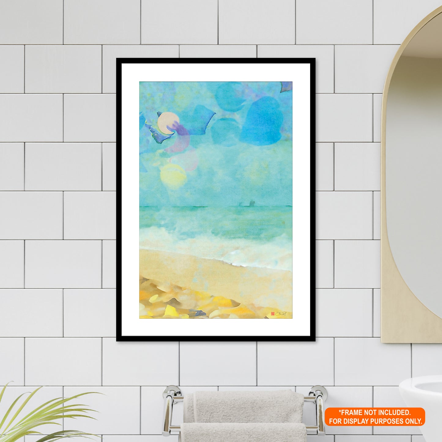 Beachcombing - Abstract Beach-Themed Print Rolled Poster