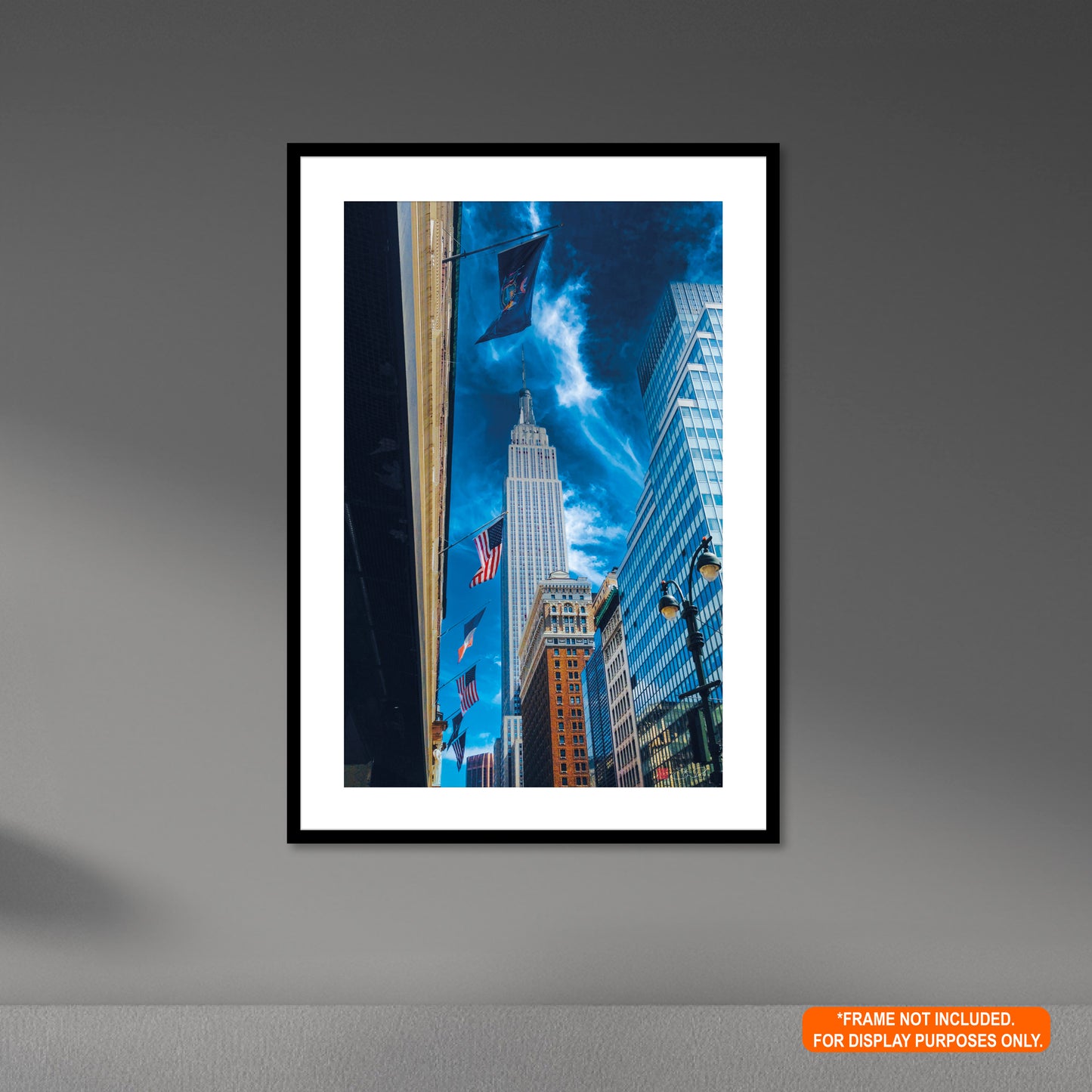 Empire State Building - Colour Street Art Print Rolled Poster