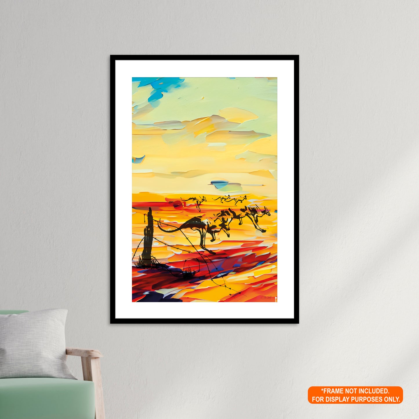 Mob - Abstract Kangaroo Art Rolled Poster