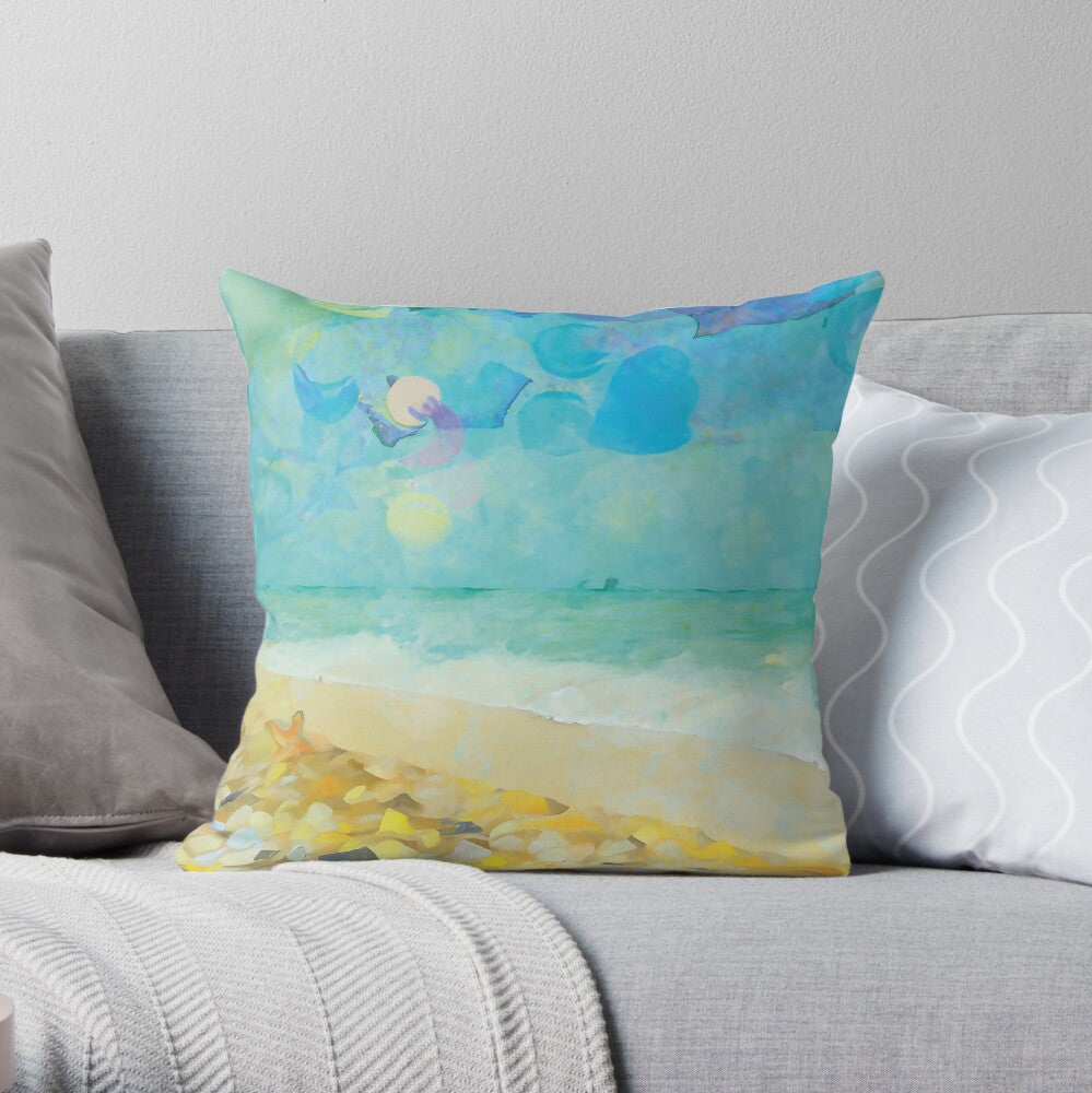 Beachcombing Spun Polyester Square Pillow - vrmediadecor.vrmedia.com.au