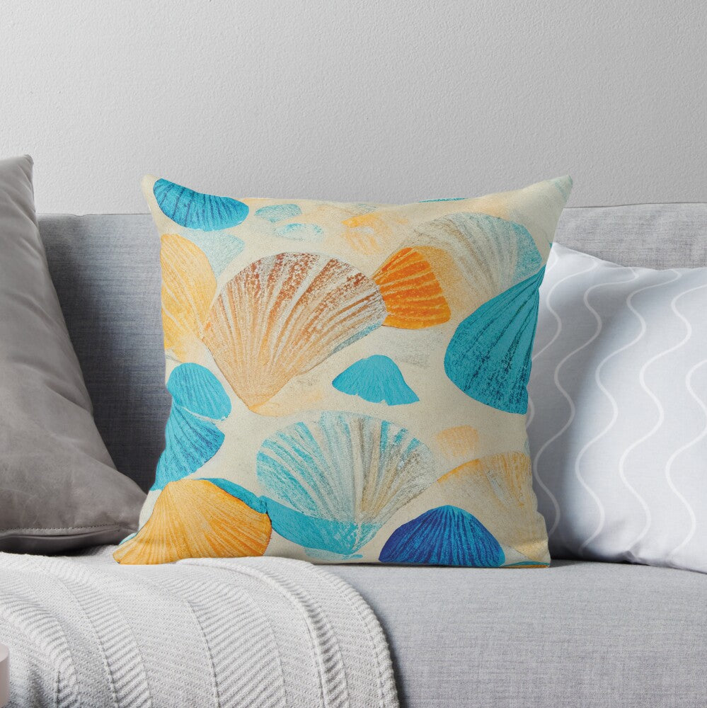 Collecting Shells Spun Polyester Square Pillow