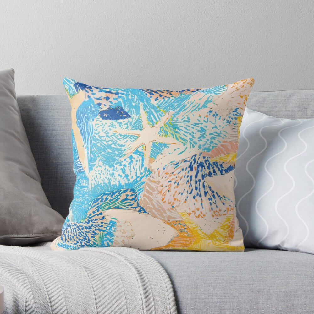 Starfish Spun Polyester Square Pillow