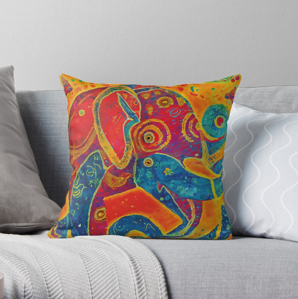 Elephant Regalia Spun Polyester Square Pillow