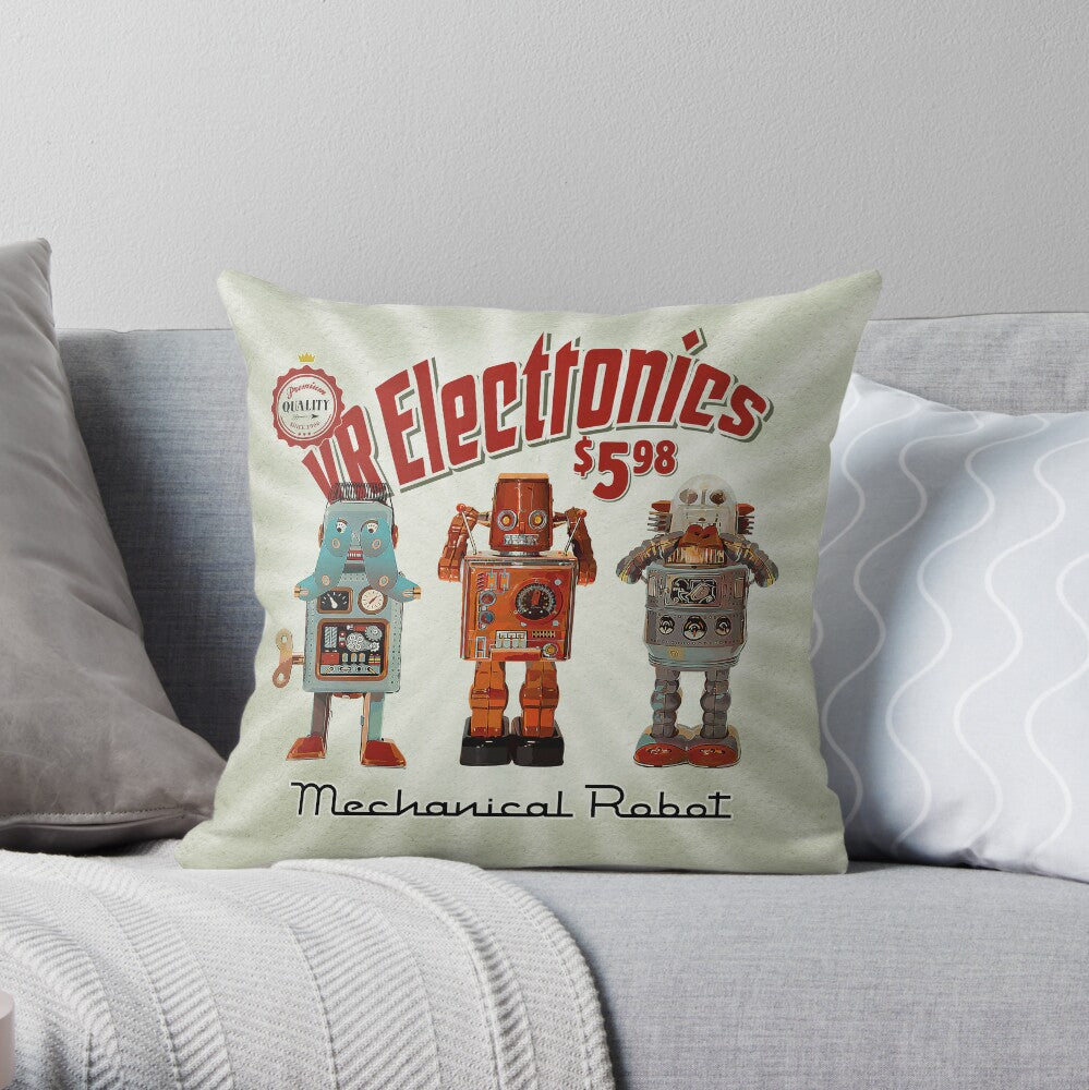 3 Wise Robots Spun Polyester Square Pillow