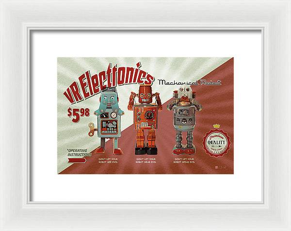 3 Wise Robots - Framed Print - vrmediadecor.vrmedia.com.au