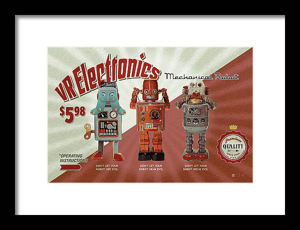 3 Wise Robots - Framed Print - vrmediadecor.vrmedia.com.au
