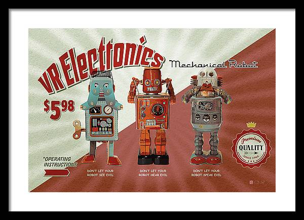 3 Wise Robots - Framed Print - vrmediadecor.vrmedia.com.au