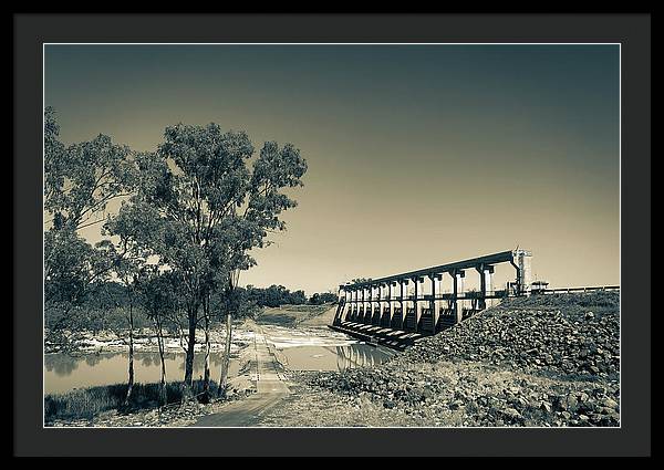 EJ Beardmore Dam Qld Black and White - Framed Print - vrmediadecor.vrmedia.com.au