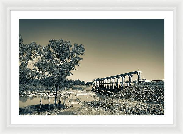 EJ Beardmore Dam Qld Black and White - Framed Print - vrmediadecor.vrmedia.com.au