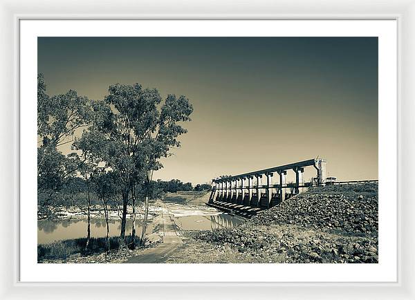 EJ Beardmore Dam Qld Black and White - Framed Print - vrmediadecor.vrmedia.com.au