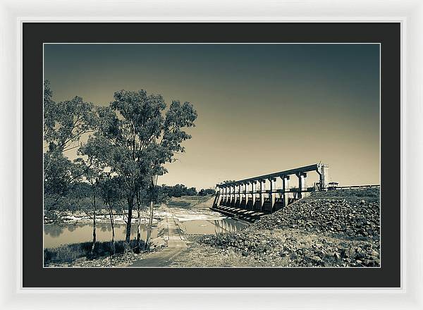 EJ Beardmore Dam Qld Black and White - Framed Print - vrmediadecor.vrmedia.com.au