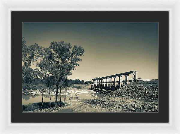 EJ Beardmore Dam Qld Black and White - Framed Print - vrmediadecor.vrmedia.com.au