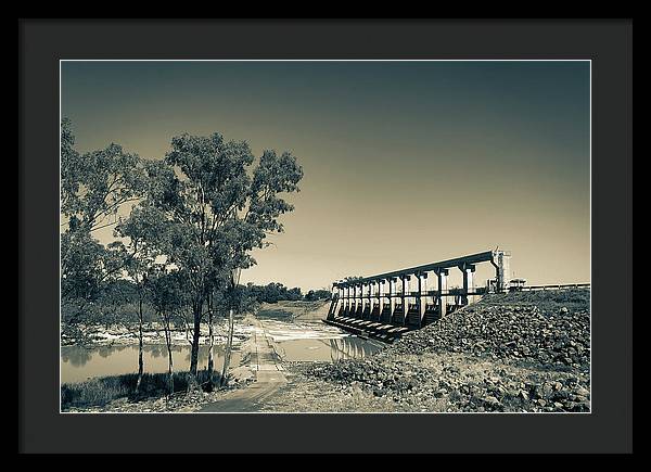 EJ Beardmore Dam Qld Black and White - Framed Print - vrmediadecor.vrmedia.com.au