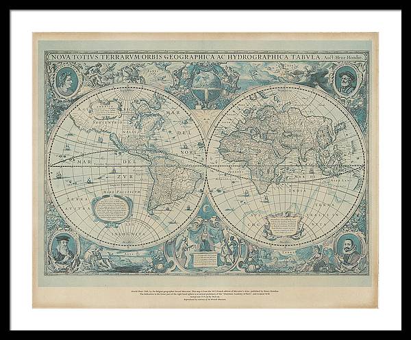 Mercator's Atlas French edition 1633 - Framed Print - vrmediadecor.vrmedia.com.au