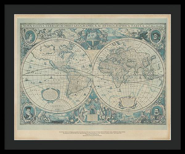 Mercator's Atlas French edition 1633 - Framed Print - vrmediadecor.vrmedia.com.au