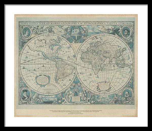 Mercator's Atlas French edition 1633 - Framed Print - vrmediadecor.vrmedia.com.au