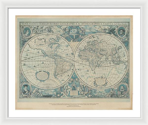 Mercator's Atlas French edition 1633 - Framed Print - vrmediadecor.vrmedia.com.au