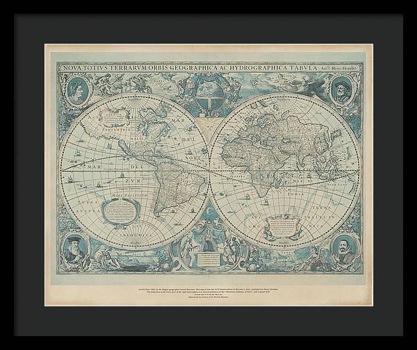 Mercator's Atlas French edition 1633 - Framed Print - vrmediadecor.vrmedia.com.au