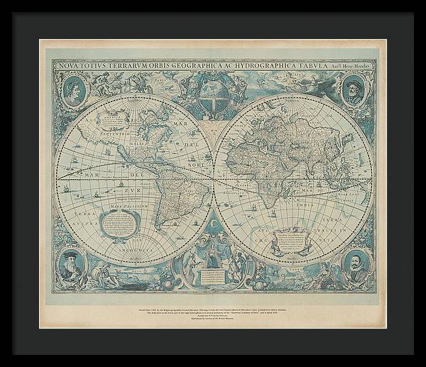 Mercator's Atlas French edition 1633 - Framed Print - vrmediadecor.vrmedia.com.au