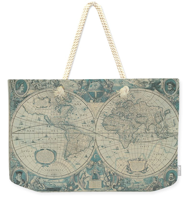 Mercator's Atlas French edition 1633. World Antique Atlas Print of Historical Navigation Chart - Weekender Tote Bag - vrmediadecor.vrmedia.com.au